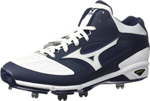 Mizuno Men's Dominant Mid GreyWhite Baseball Shoe