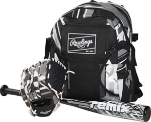 Rawlings Tball Starter Kit, Remix Series Youth 9” Glove, Bat and Bag Set