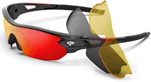 Torege Polarized Sports Sunglasses With 3 Interchangeable Lenses for Men Women 3