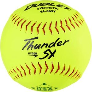 Dudley12 USASB Thunder Hycon Slowpitch Synthetic Softball - 12 Pack